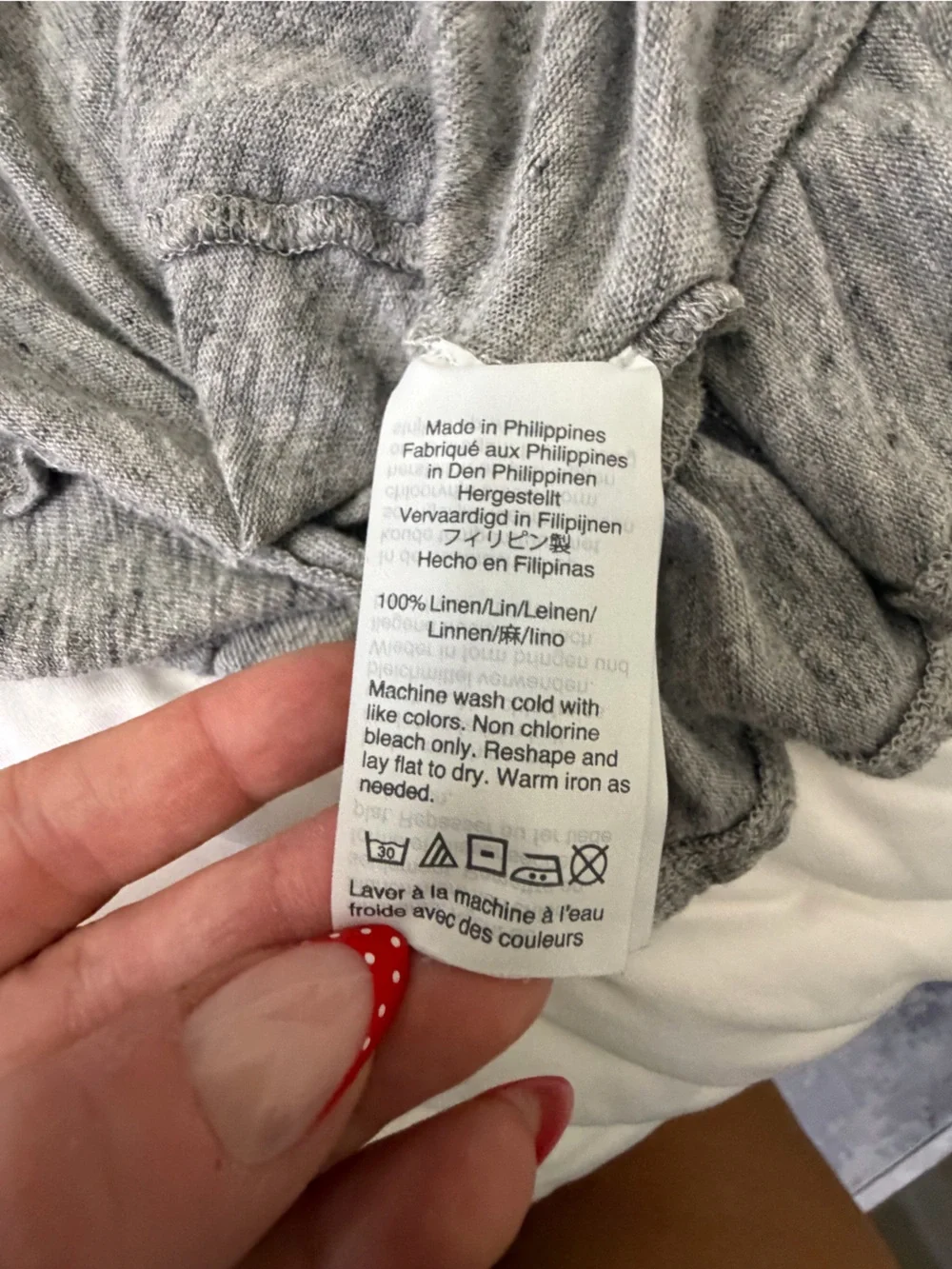 J.Crew 100% Linen Ruffle Back Tee Gray Size M